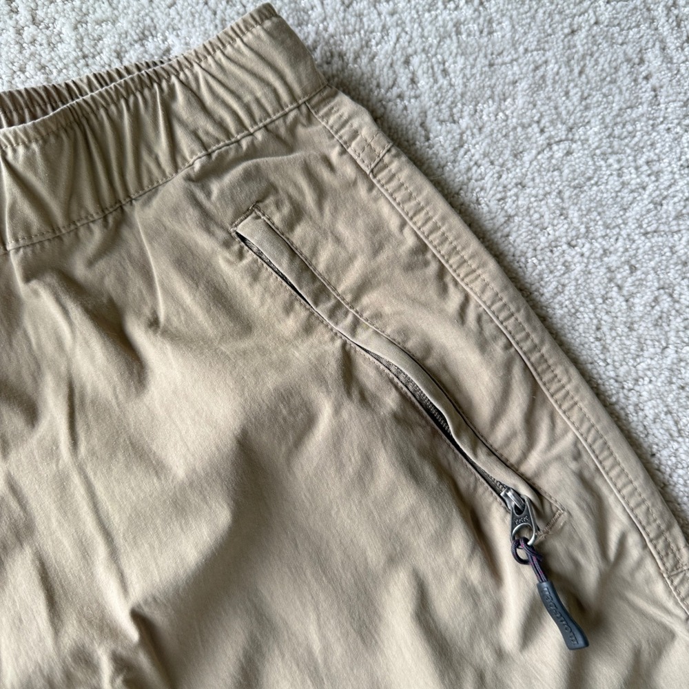 Montbell Hiking Shorts Mens Medium Tan Nylon Integrated Belt Gorpcore 11319 - Picture 3 of 14